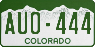 CO license plate AUO444