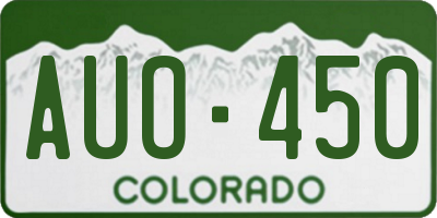 CO license plate AUO450