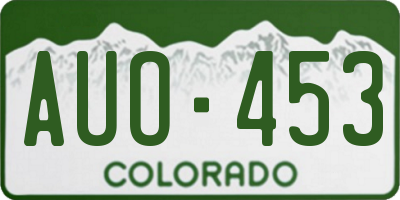 CO license plate AUO453