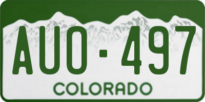 CO license plate AUO497
