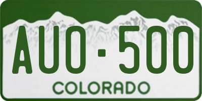 CO license plate AUO500