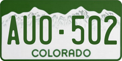 CO license plate AUO502