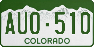 CO license plate AUO510