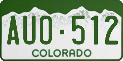 CO license plate AUO512