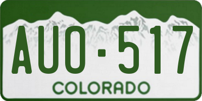 CO license plate AUO517