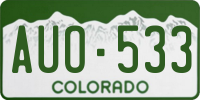 CO license plate AUO533