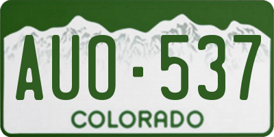 CO license plate AUO537
