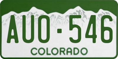 CO license plate AUO546