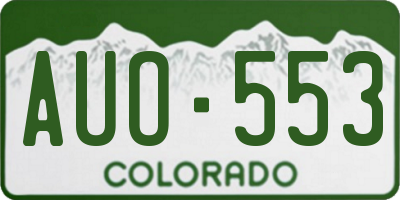 CO license plate AUO553
