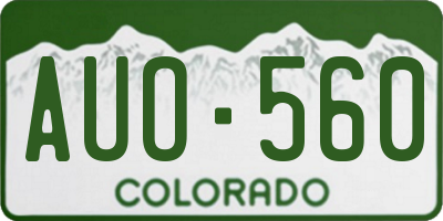 CO license plate AUO560