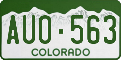 CO license plate AUO563