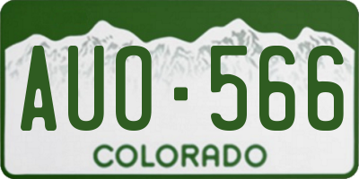 CO license plate AUO566