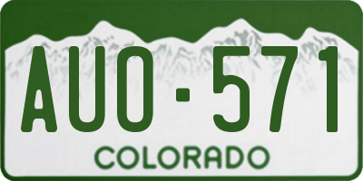 CO license plate AUO571