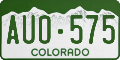 CO license plate AUO575