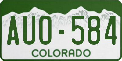 CO license plate AUO584