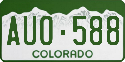 CO license plate AUO588