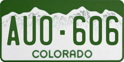 CO license plate AUO606