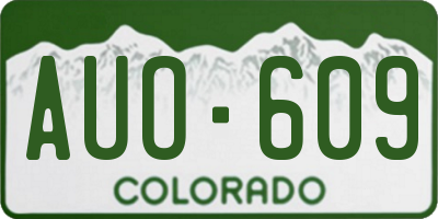 CO license plate AUO609
