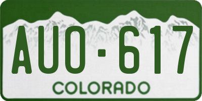 CO license plate AUO617