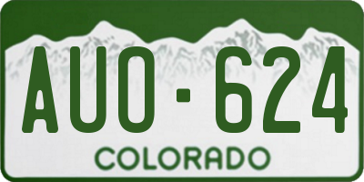 CO license plate AUO624