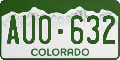 CO license plate AUO632