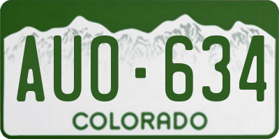 CO license plate AUO634