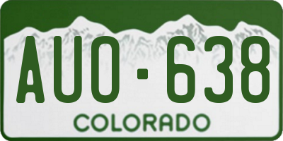 CO license plate AUO638