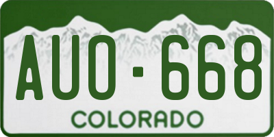CO license plate AUO668