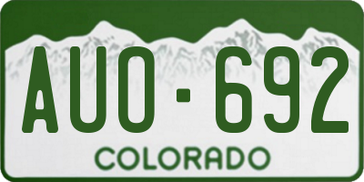 CO license plate AUO692