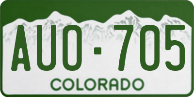 CO license plate AUO705