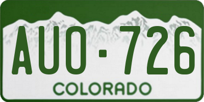 CO license plate AUO726