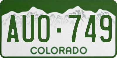 CO license plate AUO749