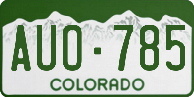 CO license plate AUO785