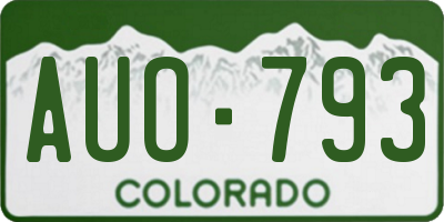 CO license plate AUO793