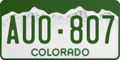 CO license plate AUO807