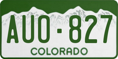 CO license plate AUO827