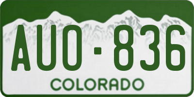 CO license plate AUO836