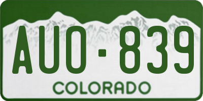 CO license plate AUO839