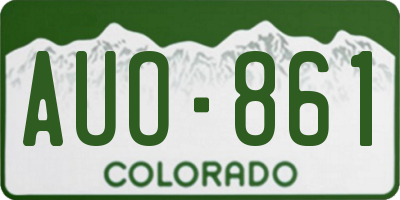 CO license plate AUO861