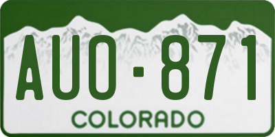 CO license plate AUO871