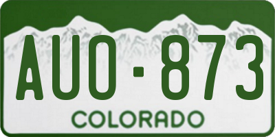 CO license plate AUO873