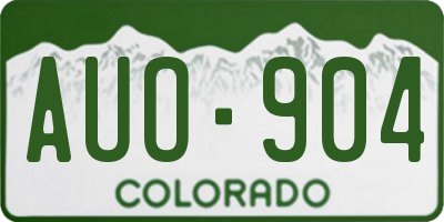 CO license plate AUO904