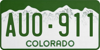 CO license plate AUO911