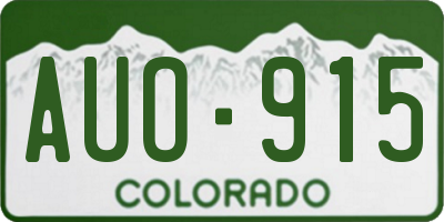 CO license plate AUO915