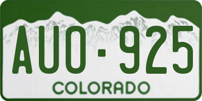 CO license plate AUO925