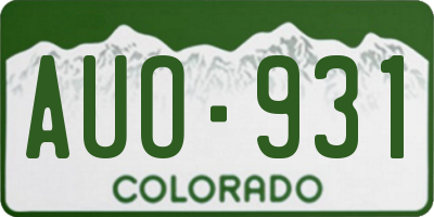 CO license plate AUO931