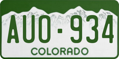 CO license plate AUO934