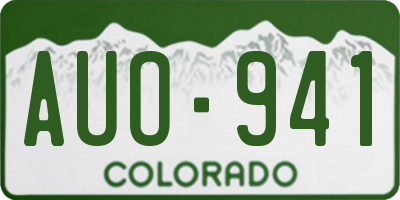 CO license plate AUO941