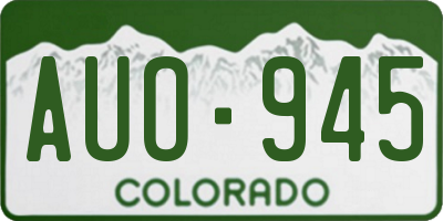 CO license plate AUO945