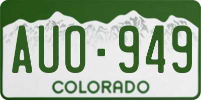 CO license plate AUO949